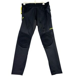 Storelli Mens S Black ExoShield Goalkeeper Long Pants Padded Soccer EXGKPANT NWT